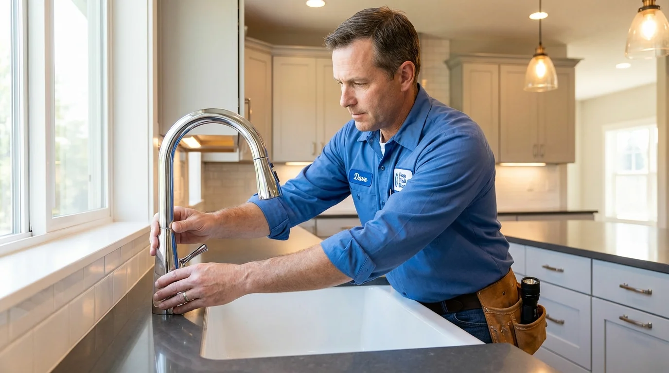 Kitchen faucet installation by Johns Plumbing LLC in Severna Park